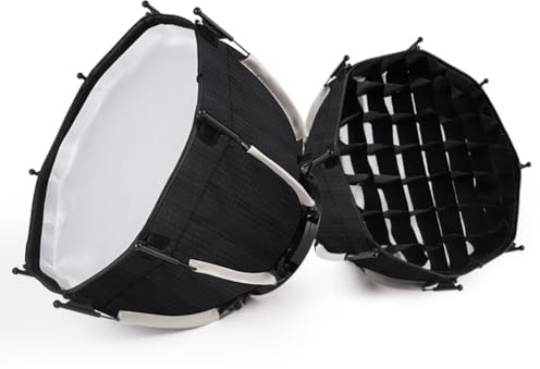 Tuesoa 30cm Octagonal Softbox Mini Bowens Mount Quick Release Honeycomb Grid Softbox for ZU60 or M60 COB Fill Light Studio