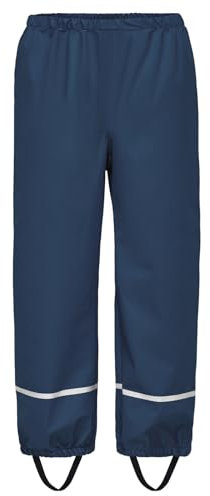 BSBUY Leichte Regenhose Kinder Matschhose Regenlatzhose Ohne Träger mit Reflektorstreifen Regenbundhose Mädchen Wasserdicht Winddicht Atmungsaktiv Rain Pants Unisex Jungen Matschanzug (Marineblau,128)