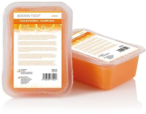 Paraffin for Hands and Feet Boston Tech Antioxidant Rehabilitation Gentle Moisturizing Paraffin Baths Professional Treatment for Arthritis Arthrosis and Joint Pain 2 Blocks x 450g Orange
