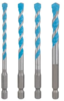 Bosch 4X Expert HEX-9 Multi Construction Drill Bit Set (for Concrete, Soft Ceramic Tiles, Ø 5,5, 6,0, 7,0, 8,0 mm, Professional Accessory Impact Drill/Driver, Drill Drivers)