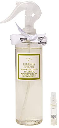 Spray Perfumado para Tejidos Ropa y Superficies 90% Alcohol Desnaturalizado Spray Difusor de Aromas Armario Ropa 250 ml Té Verde Pomelo Rosa y Mandarina