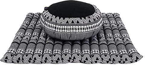 Leewadee Set Meditación Zafu & Zabuton 70 x 70 cm - Kapok Cojín Yoga Zen Zazen Loto