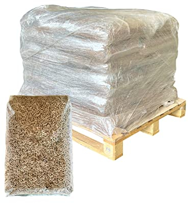 Hartholz Pellets 6 mm 100% Eiche, 480 kg Palette mit 32 Säcken zum Heizen, Heizpellets, Holzpellets