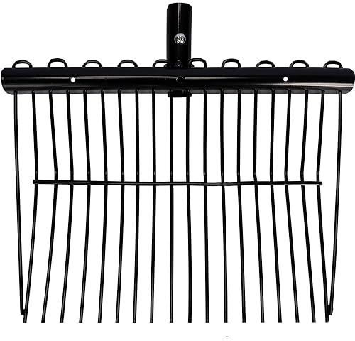 Dura-Tech Metal Fork Head | Heavy-Duty Manure Fork for Horses | Durable Metal Construction | Double Bar Design | Minimal ⅝ Spacing | 1-Year Warranty