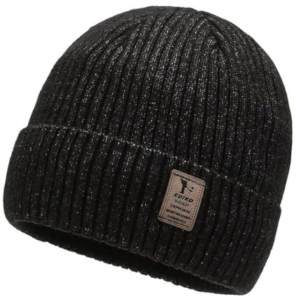 Berretto Beanie In Maglia Termica, Fisherman Beanie Cappello A Cuffia Invernale Da Uomo E Donna Con Fodera In Pile, A Costine