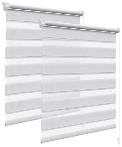 WOLTU Doppelrollo Klemmfix 2er Set, Rollos für Fenster ohne Bohren
