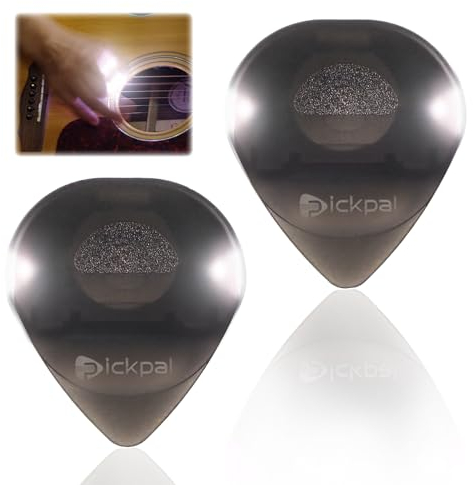 auvstar Leuchtender Gitarren-Bass-Pick Leuchtende Hochwertige Plektren für Gitarre Automatisches LED-Beleuchtetes Gitarrenplektrum Leuchtendes Bunt Beleuchtet Gitarren-Plektrum(Stil B, Weiß 2St)