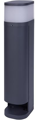 BOLD 19646 Volo Toma de Corriente de Exterior para jardín - Antracita (2X Schuko - Torre de Toma de Corriente de Exterior IP44 - Sensor crepuscular - Interruptor on/Off - Bombilla G9 incluida)