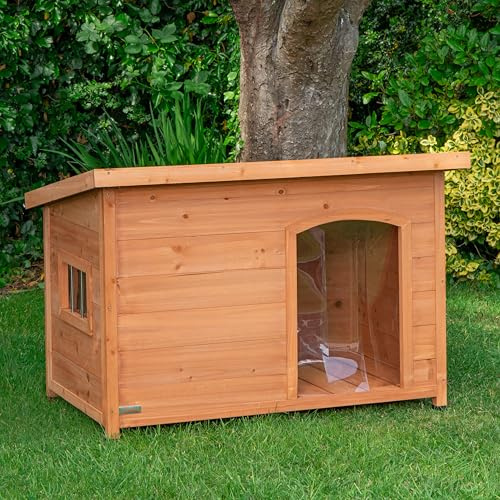 Samuel ALEXANDER 82cm x 1.16m Large Outdoor Garden Wooden Dog House Kennel with Window