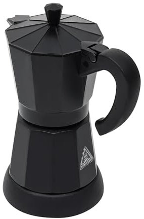 TONFEION Elektrischer Espressokocher Klein Espresso Maschine Reise Kaffeemaschine Elektrische 6 Tassen Moka-Kanne Schwarz 300 ml, 360°drehbarer, für Induktions-Herde geeignet