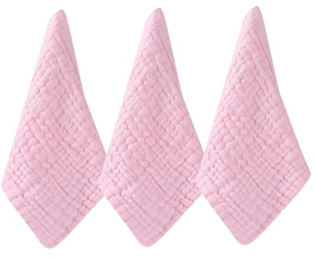 TOYANDONA Babyhandtuch Baby Handtuch 3er Set Baumwoll Ätzchen Weiche Saugfähige Speicheltücher Für Neugeborene Quadratische Baumwoll Waschtücher Ideal Als Handtücher Für Babys