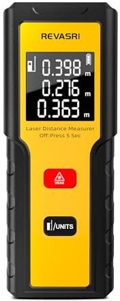 Telemètre Laser Telemètre numérique REVASRI | Facile à Utiliser | Portée 50m | avec Fonction mémoire | Précision de Mesure ±2mm | Interrupteur d'unité M/Ft