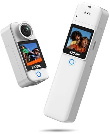 SJCAM C300 4K Vlogging camera for Youtube Handheld Action Camera,7Hour Power,170° Wide FOV Video Recording,6-Axis Stabilization,Dual-Touch Screen Body Camera,30M Waterproof,WHite 64G card