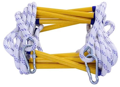 SBCGFY Escalera de Cuerda de Escape de Emergencia en Caso de Incendio, Resistente al Fuego, de 3/5/10/15/20/25 m, para Ventanas y Balcones, 11 peldaños/25 m, 82 pies(6M/20Ft)