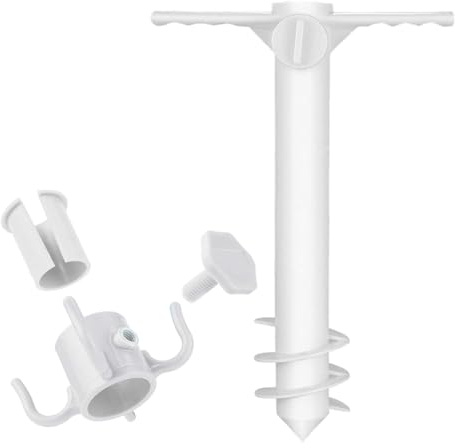 Buerfu Sombrilla de Playa Resistente con Rosca | Estaca de Tierra de y Hierba de 38 cm de Profundidad para sombrillas | Soporte para sombrilla de jardín y Exterior