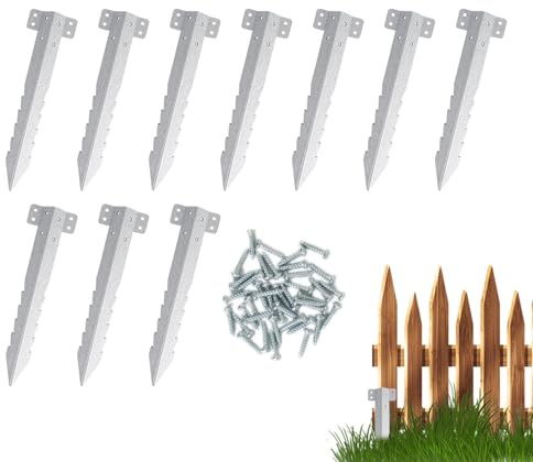 Sghtil Supports d'angle pour parterre surélevé, 10 supports pour traverses, piquet métallique résistant pour soutien bordure pelouse clôture parterre de fleurs