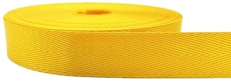 WEOKDFHA sadelgjord 2 meter 25 mm rem nylonband fiskbensmönster ryggsäck band syväska bälte tillbehör (gul)