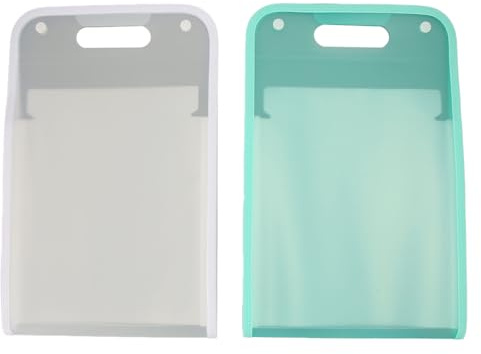 Yctze Dossiers Verticaux 2 Pièces avec 13 Poches-organisateur de Documents de Grande capacité, Porte-fichiers en Plastique Portable avec Autocollants d'index et Poignée Supérieure école, Bureau, (#2)