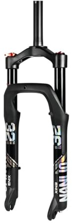 LHHL Horquilla de suspensión for Bicicleta,Horquilla for Fat Bike de 20/26 Pulgadas,neumático de 4.0,Tubo de dirección Recto 9mm,Freno de Disco 1-1/8,Amortiguador(20)
