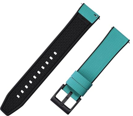 Bracelets de montre en caoutchouc FKM à dégagement rapide, bracelet épais de 18 à 24mm, avec boucle en argent, noir et or, tissu à voile, Sport(Gyan-Buckle2,24mm)