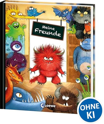 Meine Freunde (Monster): Das perfekte Geschenk zum Schulanfang und neue Freunde kennenlernen - Freundebuch, Eintragbuch, Poesiealbum mit Wendecover für Kinder ab 6 Jahren (Eintragbücher)