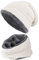 warm gefütterte Beanie + Schal mit Teddy-Fleece Fütterung mit Flechtmuster Wintermütze Einheitsgröße für Damen & Herren Mütze (4A) (Weiß/Grau)