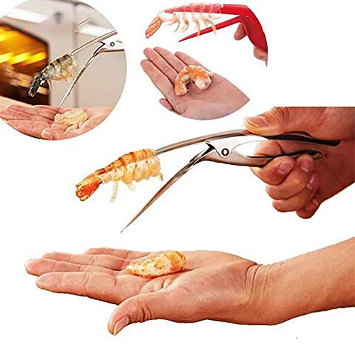 ELEDUCTMON Shrimp Deveiner Tool with Ergonomic Handle - 2-in-1 Prawn Cleaner & Seafood Peeler Knife for Kitchen, Restaurants, BBQ - Dishwasher Safe Shellfish Cleaning Tool