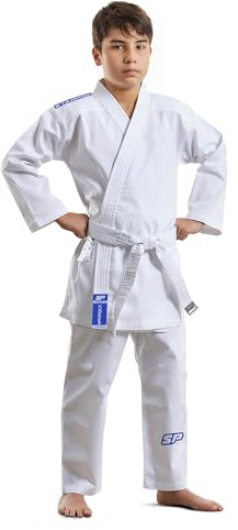 Starpro Tuta Kimono Karate in Cotone Bianco. Uniforme Professionale in Tessuto da Allenamento, Arti Marziali, MMA, Karate, Taekwondo - Uomini, Donne e Bambini - 110-190 cm - Cintura Bianca Gratuita