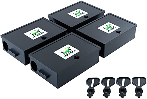 Mice&Co Profi Mausefalle Köderstation für Mäuse und kleine Nagetiere - abschließbare Köderbox - Nagetierköderstation, Mausköderboxen | Packe 4 Einheiten