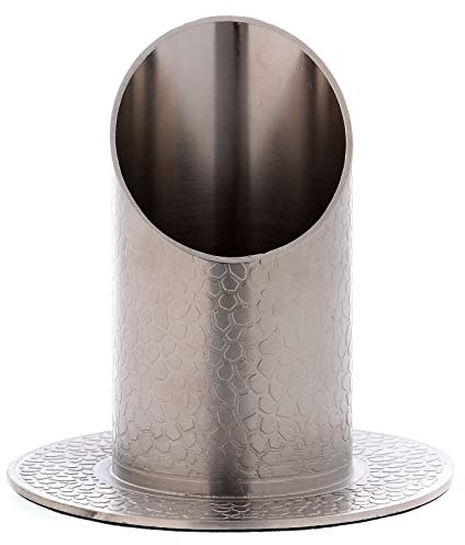 Holyart Portacandele tubolare Effetto Pelle 4 cm in ottone nichelato