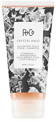 R+Co Crystal Halo Balancing Scalp Scrub + Shampoo | Purifies + Cleanses + Balances | Vegan + Cruelty-Free | 3 Oz