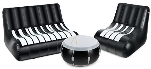 Stagecaptain IF-Set Aufblasbares Loungemöbel-Set - Sitzgarnitur aus PVC - Bestehend aus einem Tisch, einem Sessel und einem Sofa - Ideal für Festivals, Camping, Garten, Proberaum oder Wohnzimmer