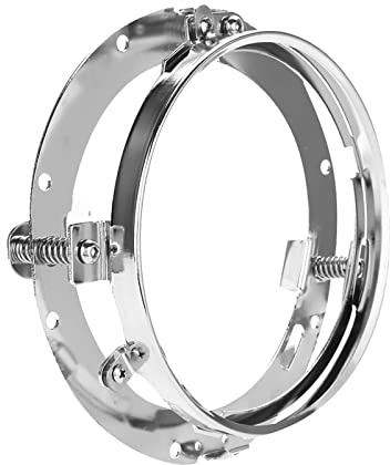 Soporte de Montaje de Anillo Redondo para Faro de Motocicleta, Soporte de Anillo Redondo para Faro de Coche de 7 Pulgadas, Soporte de Faro para (Plata)