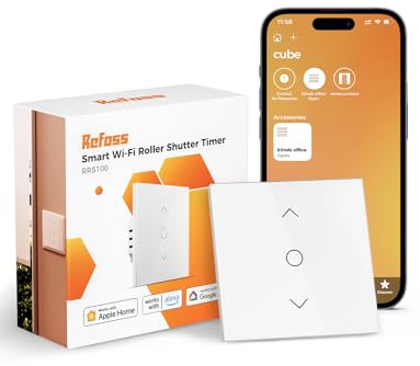 Intelligente Interrupteur Volet Roulant Connecté (FIL NEUTRE REQUIS), Interrupteur Volet Roulant WiFi Compatible avec HomeKit, Alexa et Google Home, Contrôle de Pourcentage et Contrôle à Distance