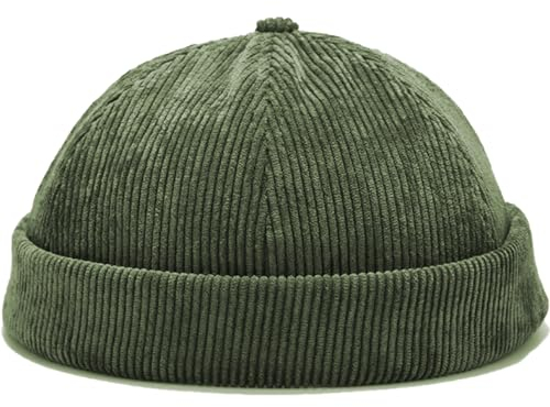 VIAUMBR Docker Cap Herren Damen Dockermütze Fischermütze Kappe Baumwolle Cap ohne Schild Mütze (40 Olive)
