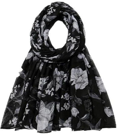 vimate black scarf for women uk-ladies fashion spring fall neck scarf headscarf hijab beach scarf shawl (UK-Style 33)