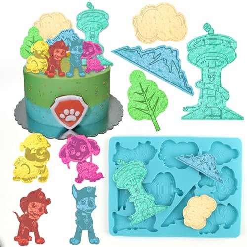 Moule Decoration Cupcakes Pat Dog, Moule Silicone Pat Dog, Moule Chocolat Pat Dog, Moule Biscuits 3D Pat Dog, Bleu, Adapté Chocolat, Décoration Cupcakes, Décoration Desserts, Savon