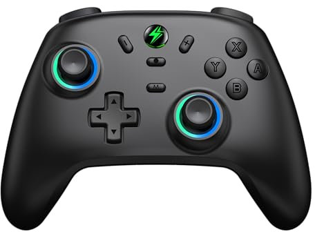 Switch Controller with Hall Effect Joystick,Wireless Switch Controller Compatible with Switch/Lite/OLED,Android/IOS,Switch Stands Pro Controller with 6-Axis Motion/Dual Vibration/Turbo/RGB/Wake Up