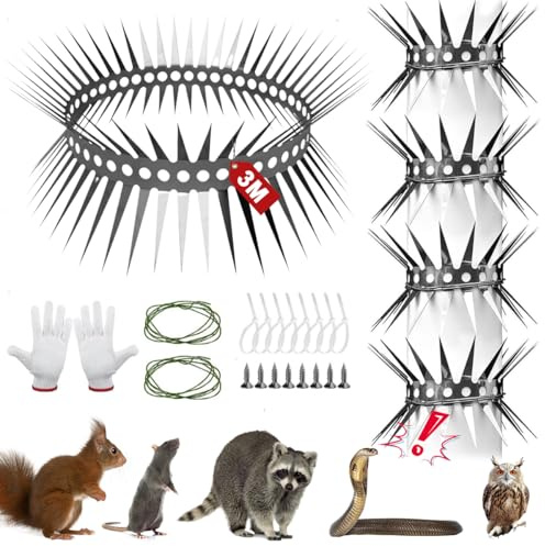 Protezione per Martore, Cintura Repellente per Gatti, Tubo di Protezione Dalle Martore in Acciaio Inox, Cintura Anti Martore per Tubi di Scolo in Acciaio per Casa, Grondaia, Albero 100/200/300cm (3M)