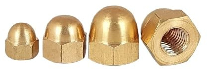 Hand Nut 1~20Pcs Solid Brass Acorn Cap Nuts M3 M4 M5 M6 M8 M10 M12 M14 M16 M18 M20 Gold Hex Decorative Dome Head Cover Semicircle Acorn Cap Nut(M6-10pcs)