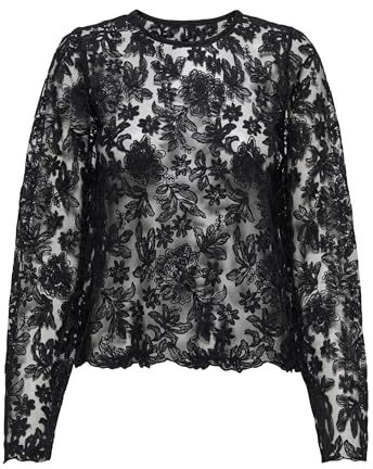 ONLY Onlanja L/S Lace Top JRS, Negro, L