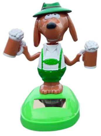 Décor De Tableau De Bord | Figurine Chien à Tête Secouante Solaire Bobble pour Décorations Automobiles - Jouet Drôle Danseur Chiot De Dessin Animé Figurine Oscillante Décoration Intérieure Pour Berlin