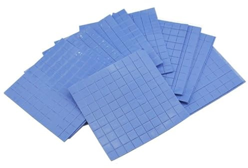 Almohadillas de Aislamiento térmico portátiles de 100 x 100 x 1 mm, lámina de Silicona conductora Azul de Rejilla pequeña de 10 x 10 x 1 mm, 1 Unidad