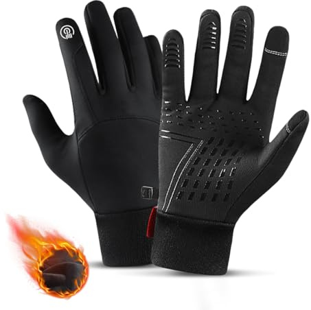 AFPQ Guanti Invernali,Guanti Moto Invernali,Schermo touch impermeabile,Guida,Ciclismo,Arrampicata,Lavoro,Attività All'Aperto,Resistente All'Acqua,Circonferenza Mano 18~22 cm