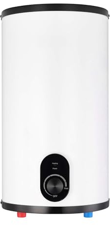 SIGO – Genomströmningsvärmare 230 V, Elektronisk Kompakt Boiler, Kontor, Verkstad, Fritidshus, Butik, Serviceutrymmen – Underanslutning, 20 l, 2000 W – MILANO vit