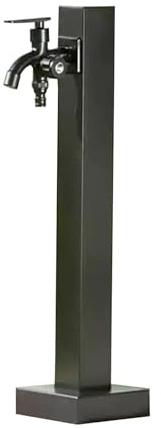 Fuente Jardin Exterior,Columna de Agua Independiente para Jardín, Columna de Agua Vertical Anticongelante para Exteriores de Acero Inoxidable 304(Negro F - 60cm)