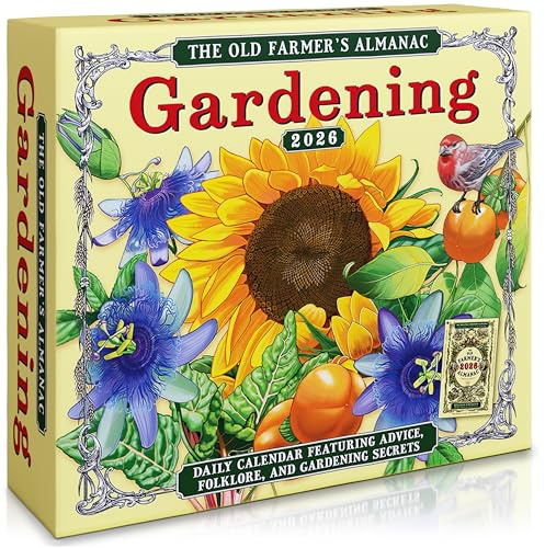 The Old Farmer's Almanach Calendrier de bureau journalier 2026, calendrier de jardinage page par jour avec conseils, folklore, conseils et secrets de plantation