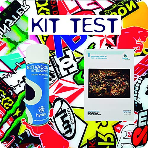 KIT DE PRUEBA ALEATORIO PARA HIDROIMPRESIÓN - WATER TRANSFER PRINTING. Activador 400ml, lámina hidroimpresión 1m2 no elegible, aleatorio 1 manual básico