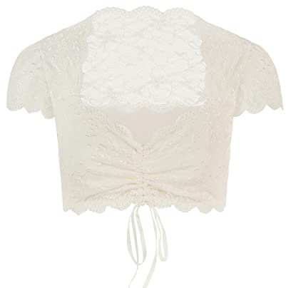 Nina von C. Spitzen Dirndlbluse Valeska Kurzarm 48462971 (DE/NL/SE/PL, Numerisch, 44, Regular, Regular, Champagner)