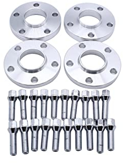 TAKPART 4 Stück 15mm & 20mm Spurverbreiterung Distanzscheiben Set Ø66.5 5x112mm mit 20 Stück Radschrauben M14x1,5